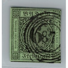 ALEMANIA 1851 ESTADO DE BADEN Yv 3 MUY BUEN SELLO 65 EUROS